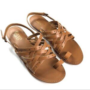 Franco Sarto Mack Crisscross Studded Sandals tan 8.5